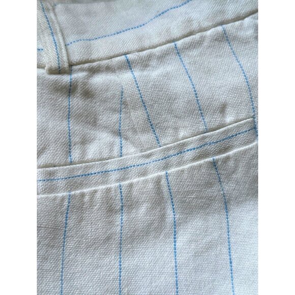 Lauren Ralph Lauren Womens White & Blue Striped Linen  Wide-Leg Pants - Picture 4 of 16